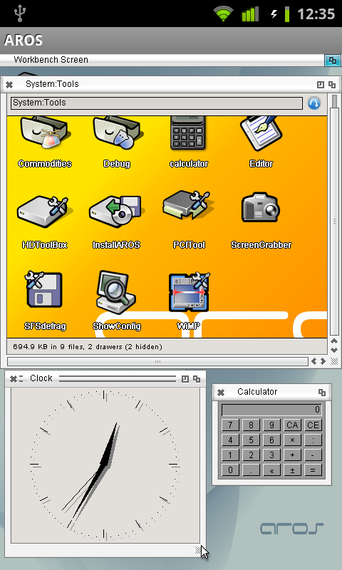 AROS Android ARM - Tools Calculator Clock