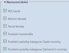 Czech PUG: Nastavení bloků