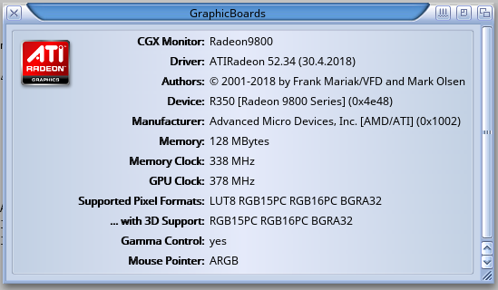 původní Radeon frekvence